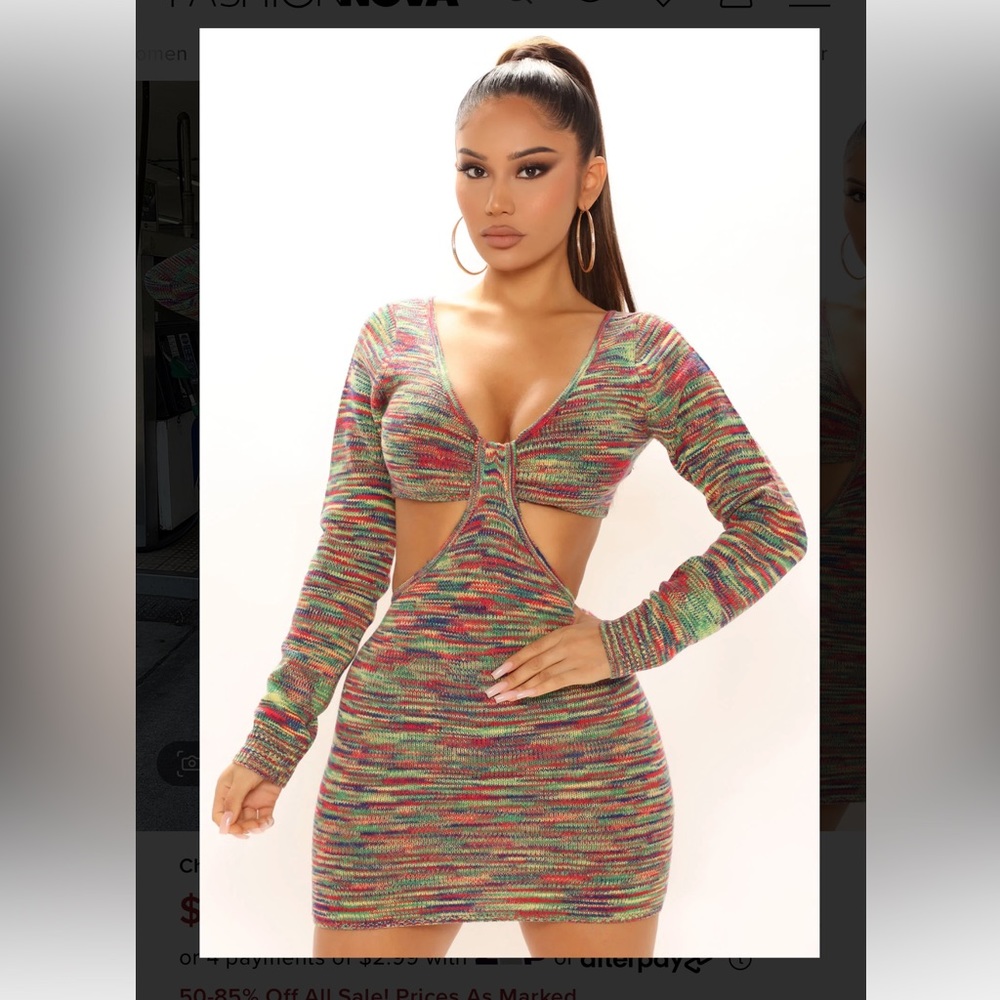 Fashion Nova mini sweater dress size M